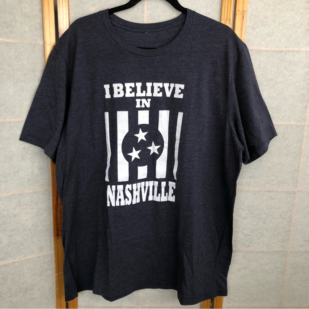 I believe in Nashville Tee Sz XXL  Heather Navy